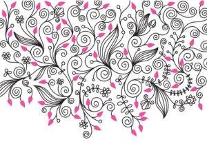 Decorative Flower Swirls Background