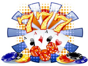 Gambling illustration with Casino Elements Backgrounds