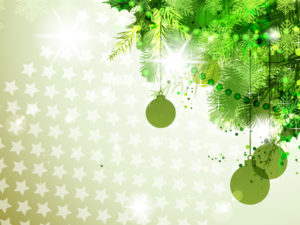 Green with new year decorations backgrounds