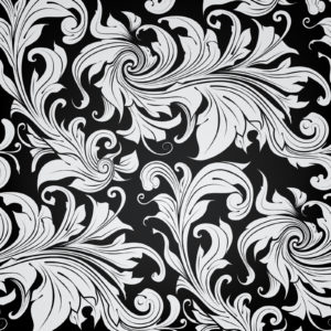 Black Floral Vintage Pattern PPT Backgrounds