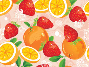 Stawberry and Orange Pattern Backgrounds PPT