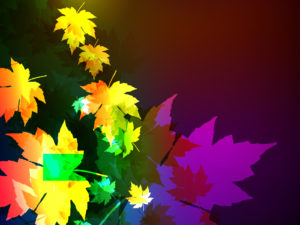 Neon Maple Leaf PPT Template