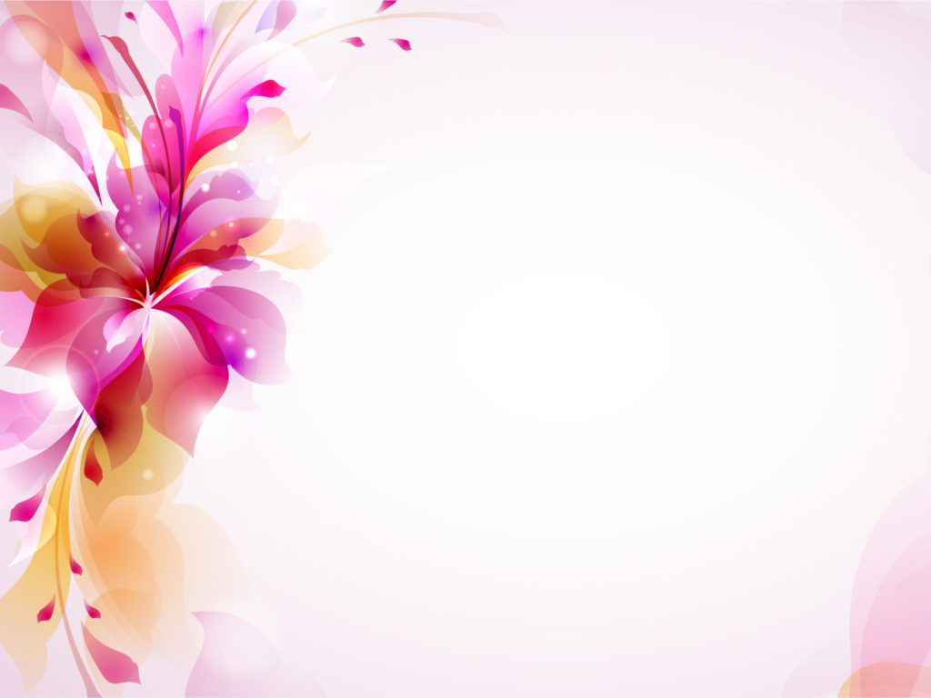 Colorful Design Floral Backgrounds | Flowers, Orange, Purple Templates |  Free PPT Grounds