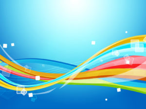 Colourful Waves Abstract with Cubes PPT Backgrounds
