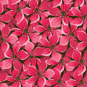 Red Seamless Floral PPT Backgrounds