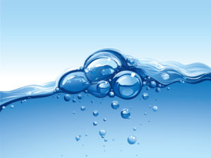 Water Wave with Bubbles Powerpoint Templates