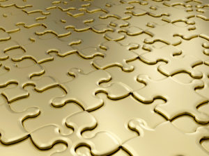 Golden Puzzle Design PPT