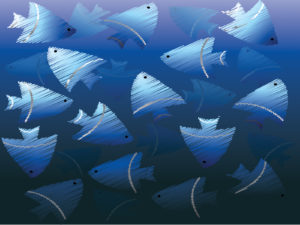 Blue Fish Powerpoint Animals Design