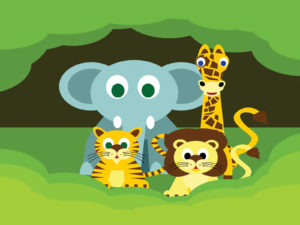 Elephant, lion and giraffe Powerpoint Design