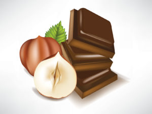 Hazelnut and chocolate foods backgrounds