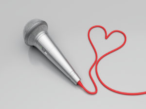 Love Music Microphones Background