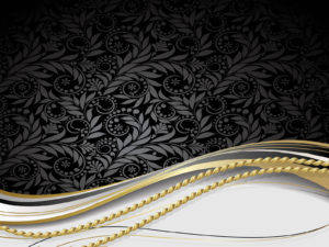 Black Golden Floral PPT Backgrounds