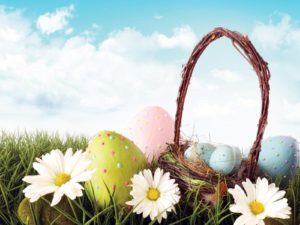 Easter Eggs with Flowers PPT Backgrounds