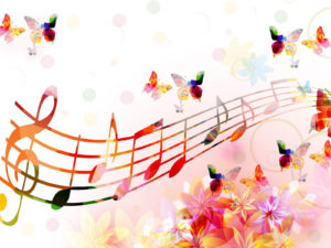 musical notes butterflies ppt styles