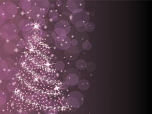 Purple Christmas Tree Powerpoint Templates