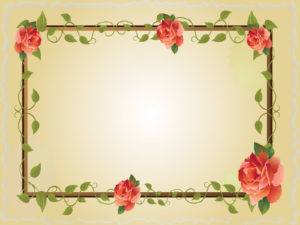 Red rose flower frame ppt backgrounds