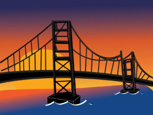 River and Bridge Art Powerpoint Template