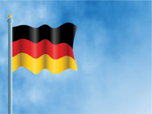 German flag on Sky PPT Art Design