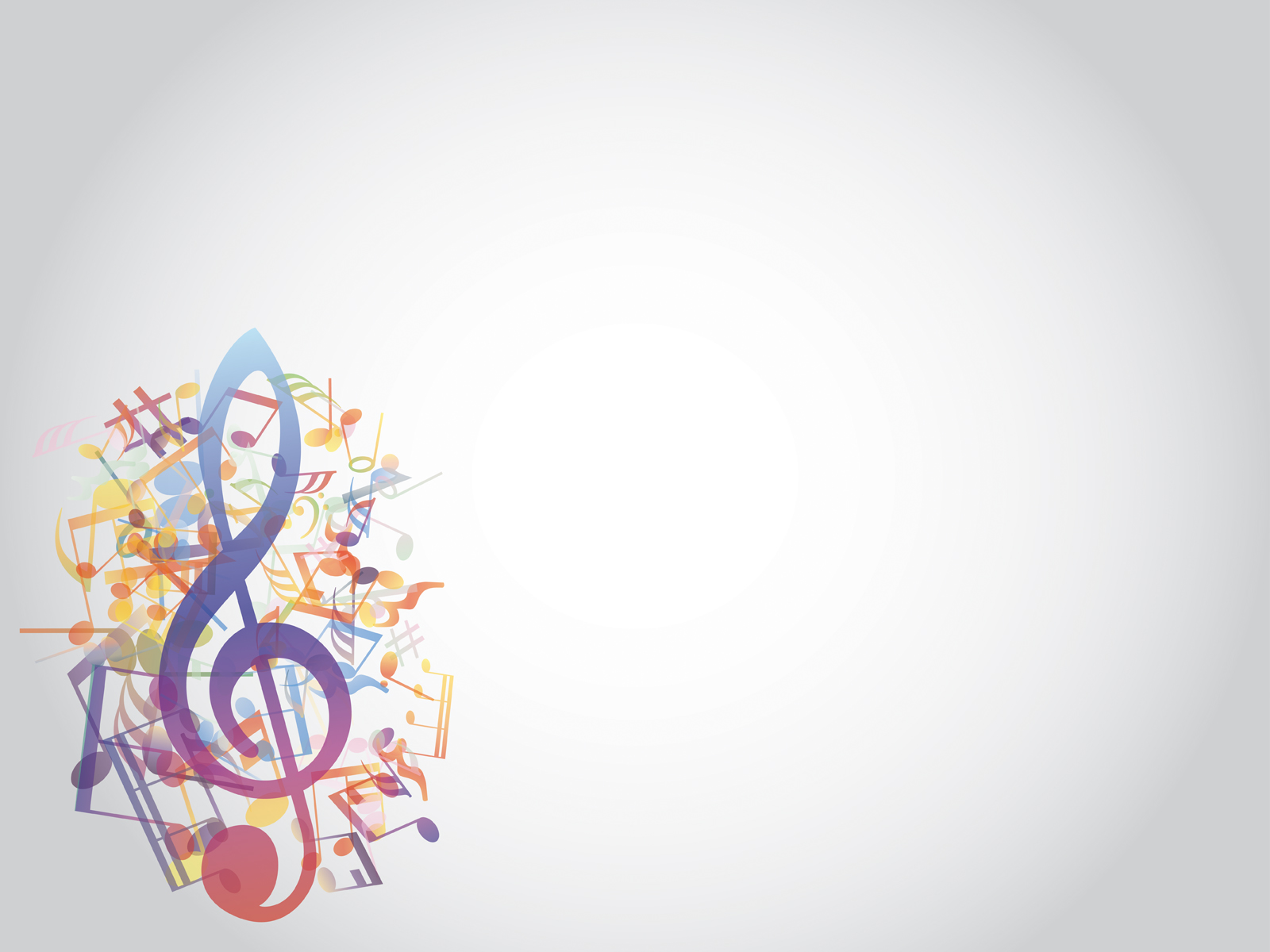Colored Music Notes Style PPT Backgrounds Music Templates PPT