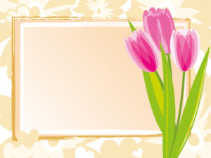 Pink tulips frame template