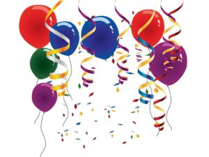 Balloons and streamers backgrounds