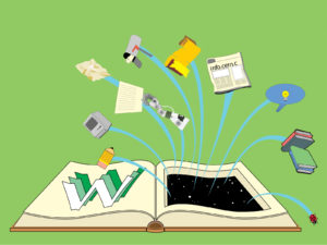 Book is full of knowledge ppt backgrounds