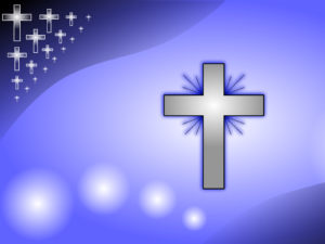 Iceblue Glowing Cross PPT Backgrounds