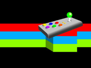 Retro Arcade Joystick Game PPT Backgrounds