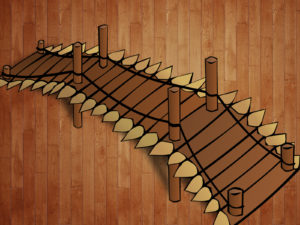 Wooden Bridge Buildings Backgrounds Powerpoint