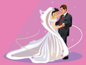 Young Wedding with Dancing Backgrounds