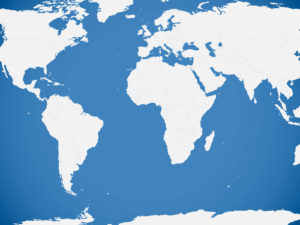 Blue World Map Powerpoint Templates