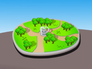 Cartoon 3d Park PPT Backgrounds