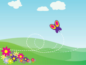 Cartoon Butterfly and Flowers Backgrounds