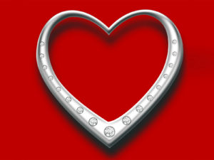 Heart with diamonds PPT Backgrounds