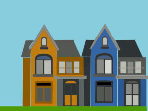 Orange And Blue Homes PPT Backgrounds