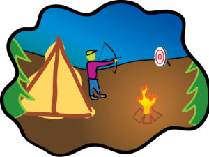 Happy Camping Archery PPT Backgrounds