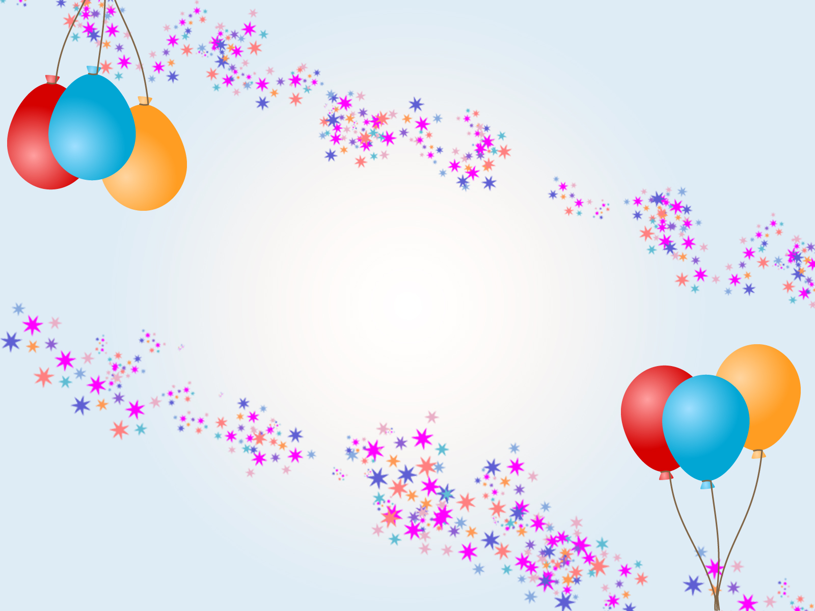 Balloons with Stars for Birthday Backgrounds | Cartoon, Holiday Templates |  Free PPT Grounds
