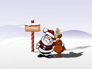Santa and Rudolph at the Christmas Backgrounds