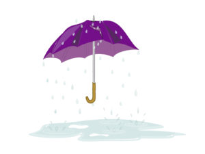 Tattered Umbrella in Rain Backgrounds