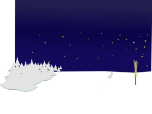 Winter Night Scene Powerpoint Templates