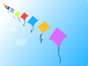 Row of Kites Powerpoint Backgrounds