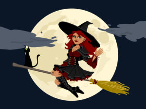 Cartoon Witch Backgrounds for Powerpoint