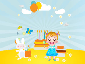 Baby Hazel Birthday Party Backgrounds
