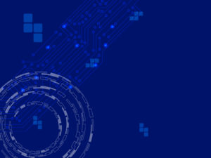 Blue Cybernetic Tech Powerpoint Template