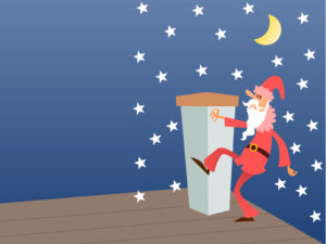 Santa Climbing Chimney Backgrounds