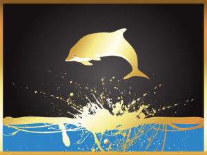 Golden Dolphin Powerpoint Backgrounds