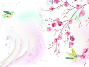 Hand Painted Spring Floral Birds PPT Backgrounds