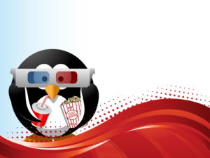 Cinema Penguin PPT Backgrounds