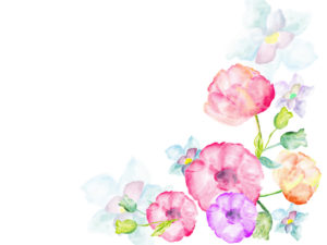 Watercolor flowers greetings ppt backgrounds