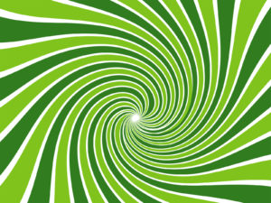 Green Radial Beams PPT Backgrounds